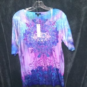 NWT Purple paisley design top